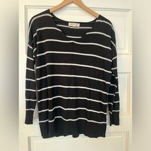 Black and White Striped Pink Rose Sweater from Kohl’s